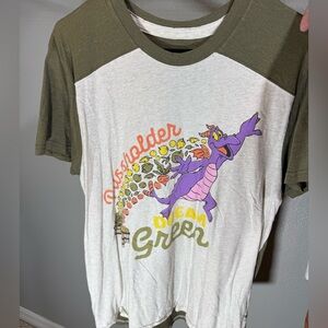 Disney Olive and White Figment Tee - Passholder t shirt 2022 Flower and Garden